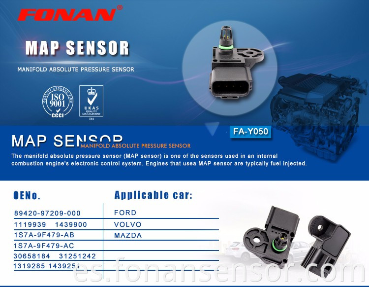 Sensor de mapa para Volvo C30 S40 S80 V50 V70 30658184 31251242 0261230044 0261230089 1119939 1439900 1S7A9F479AB 1S7A9F479AC AS19999